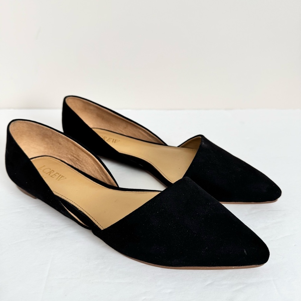 J. Crew Zoe Suede d'Orsay Flats Size 8 Black - Picture 9 of 16
